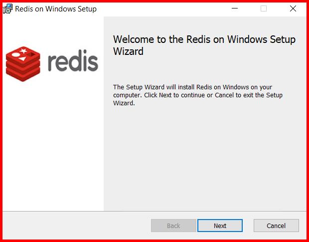 Picture showing the welcome window of the redis agent installation wizard